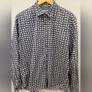 Desigual Blue and Cream Checkered Shirt